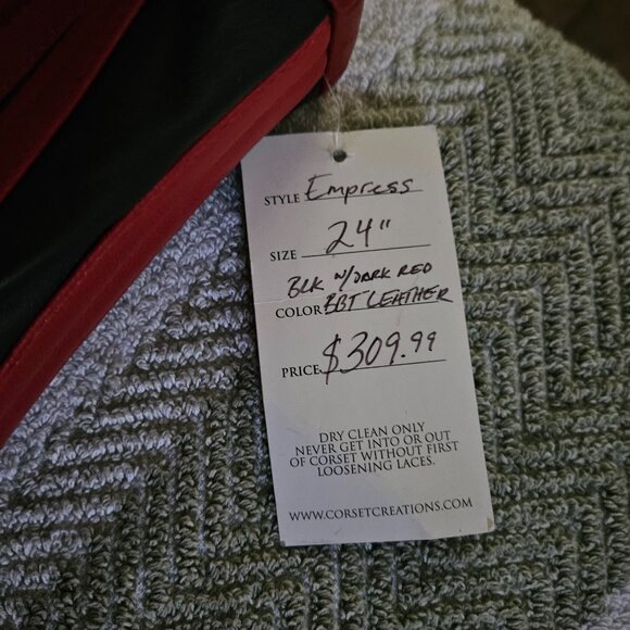 NWT SMALL 24" tight lacing long line LEATHER corset - Picture 3 of 16